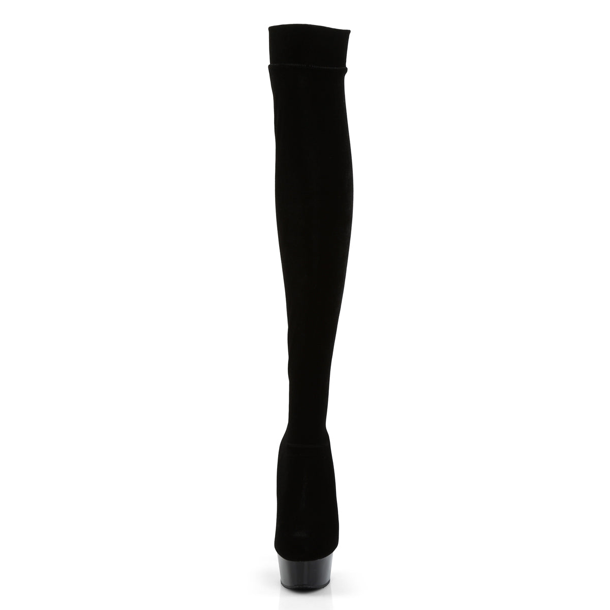 6" Heel, 1 3/4" PF Thigh High Velvet Boot (Pleaser DEL3002/B/VEL)