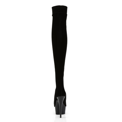 6" Heel, 1 3/4" PF Thigh High Velvet Boot (Pleaser DEL3002/B/VEL)
