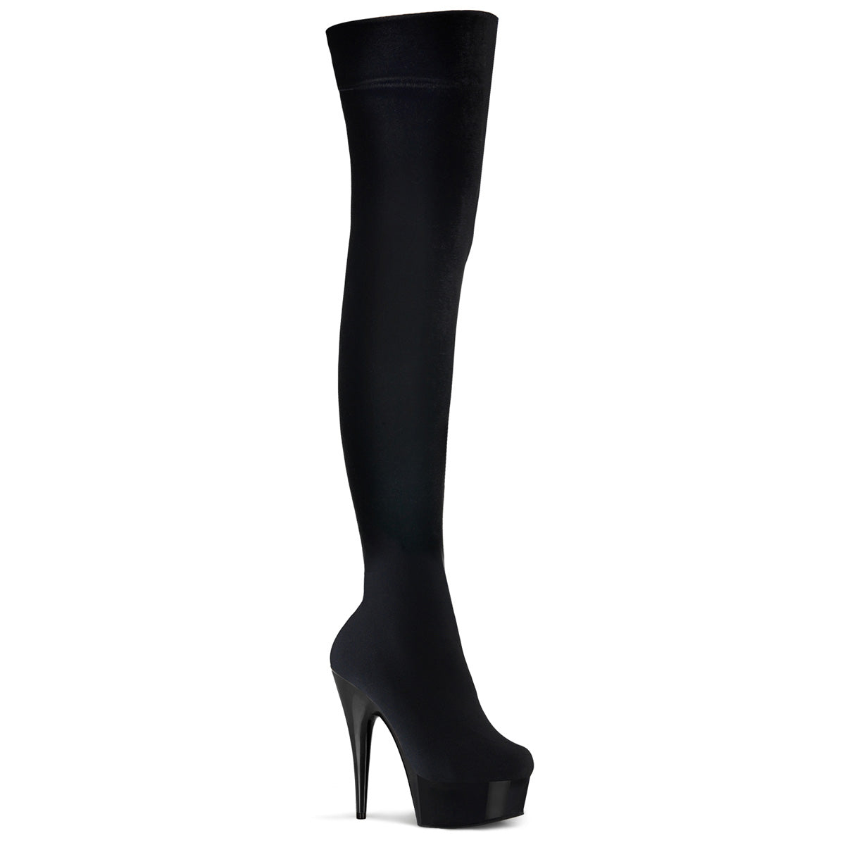 6" Heel, 1 3/4" PF Thigh High Velvet Boot (Pleaser DEL3002/B/VEL)