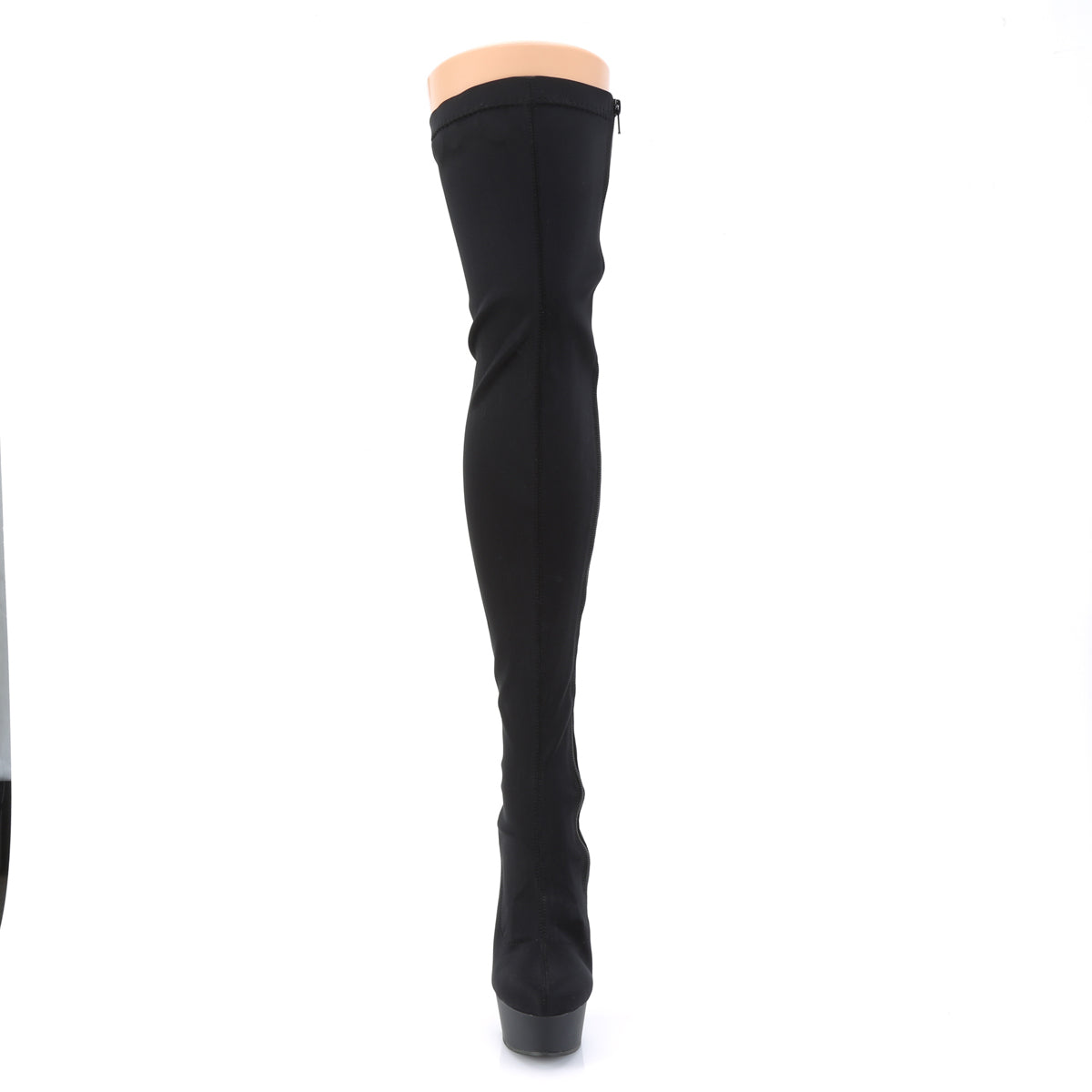6" Heel, 1 3/4" PF Back Lace-Up Thigh Boot, Side Zip (Pleaser DEL3003/BLYR/M)
