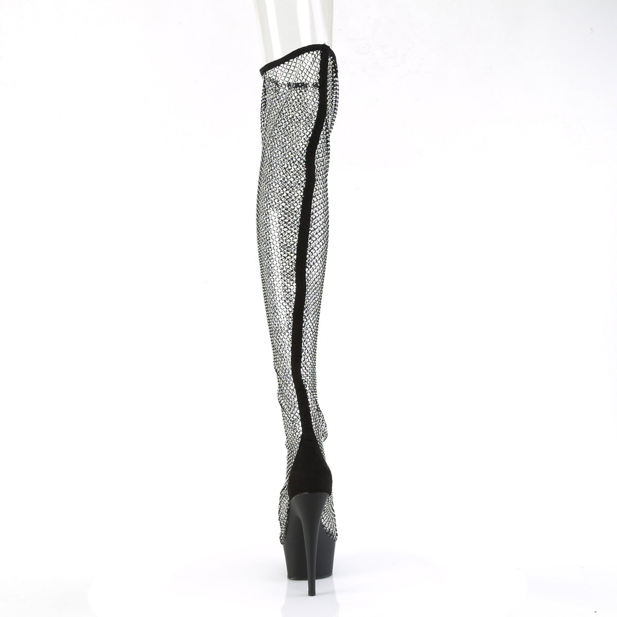 6" Heel, 1 3/4" PF Pull-On RS Mesh Thigh High Boot (Pleaser DEL3009/BFS-RS/M)