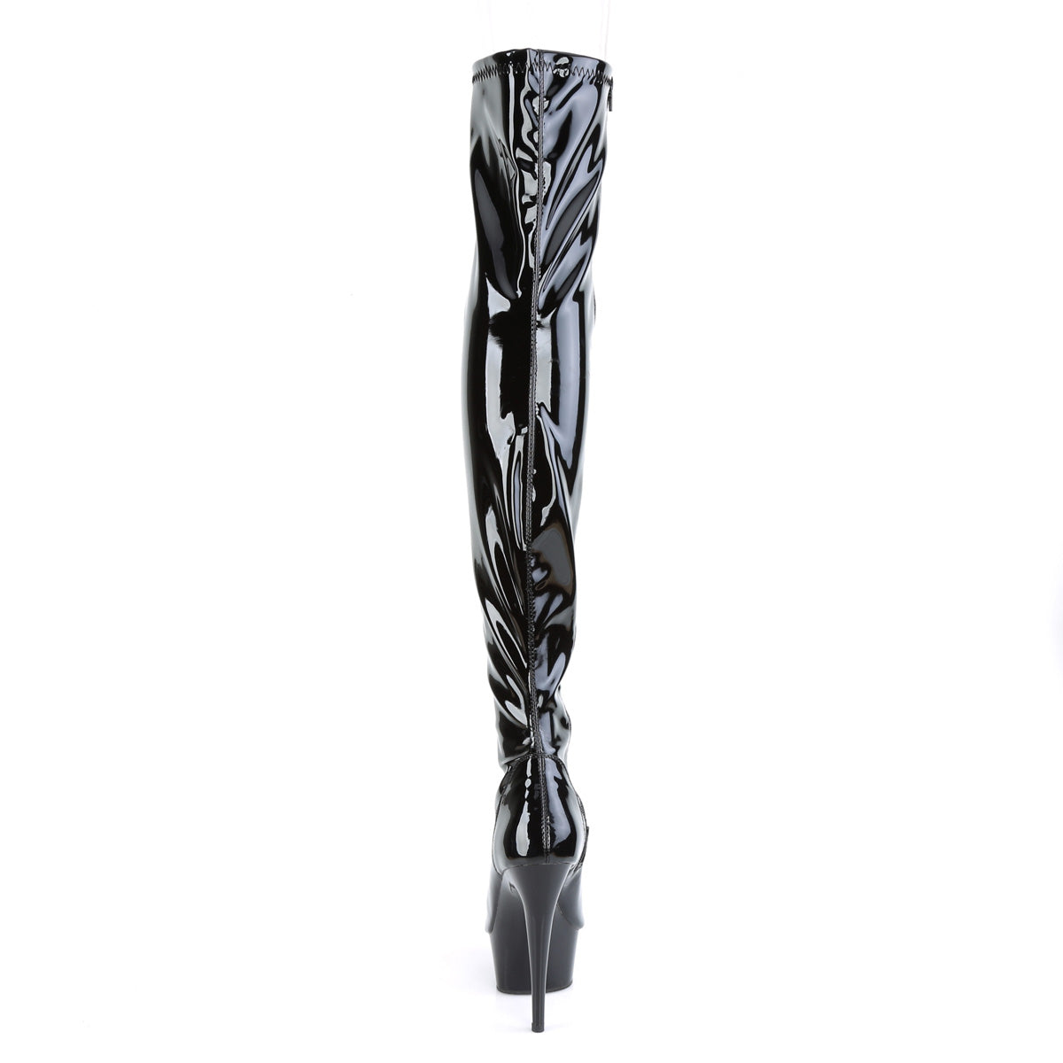 6" Heel, 1 3/4" PF Peep Toe Thigh High Boot, Side Zip (Pleaser DEL3011/B/M)