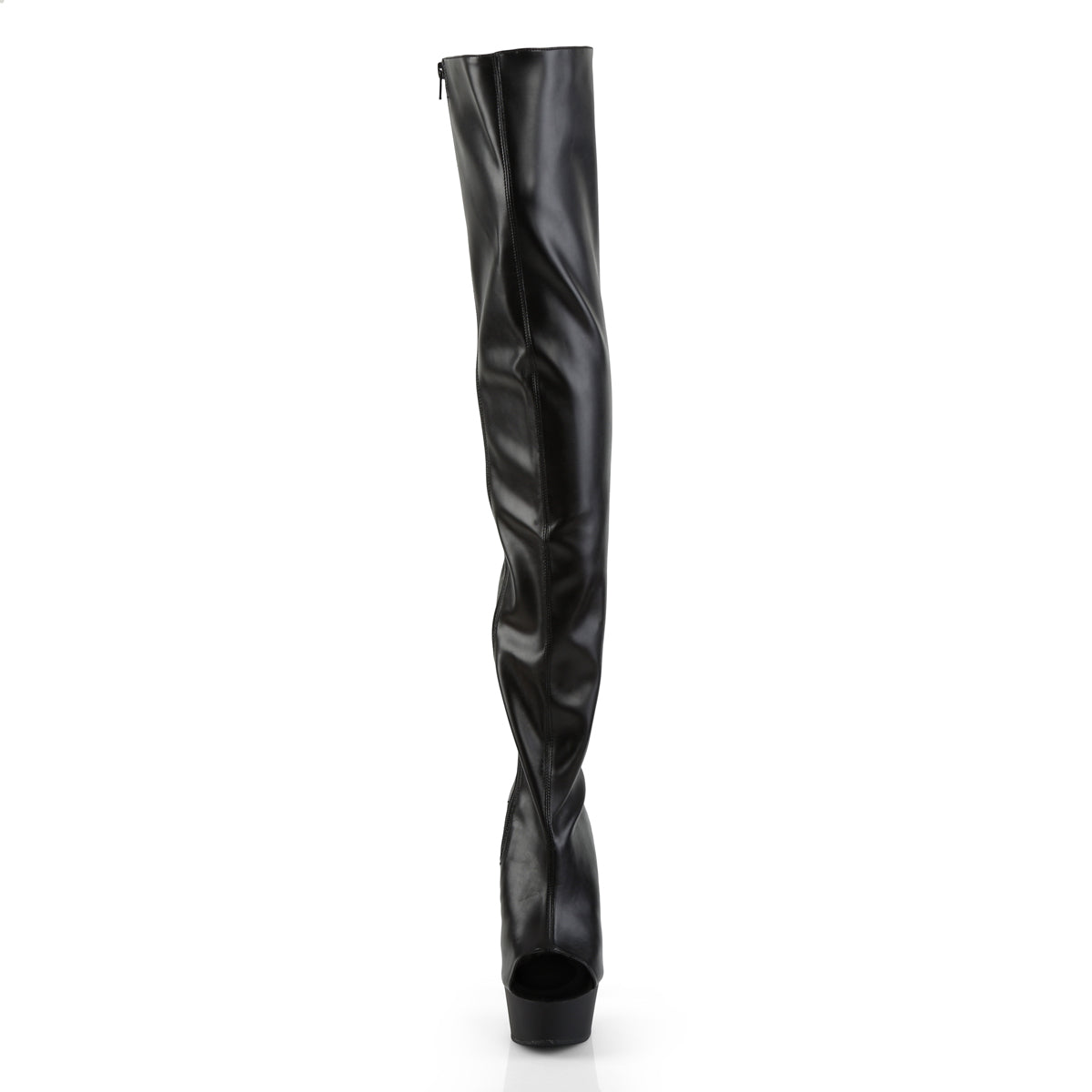6" Heel,1 3/4" PF Open Heel/Toe Lace Up Back Thigh High Boot (Pleaser DEL3017/B/M)