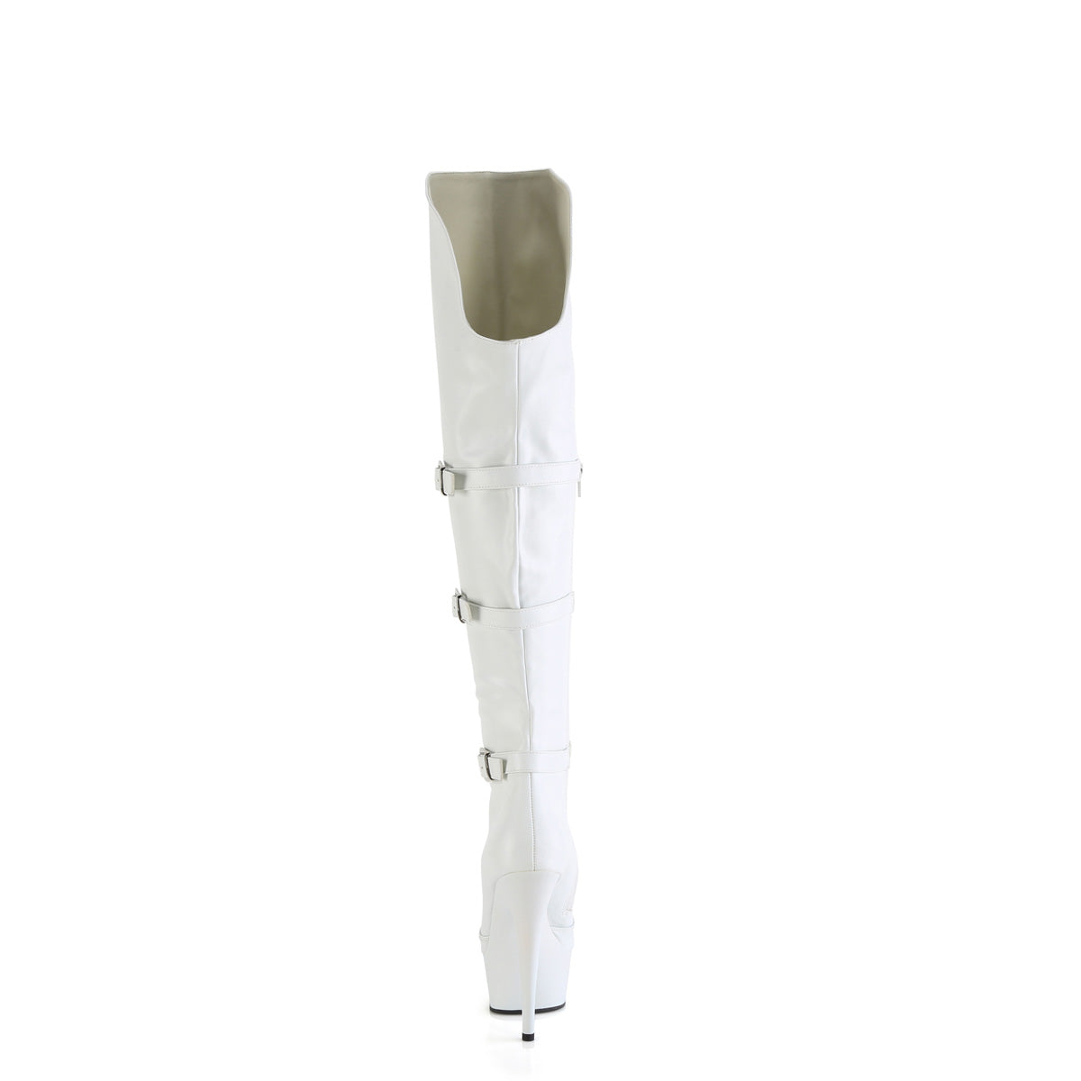 6" Heel, 1 3/4" PF Triple Buckle Strap OTK Boot, Side Zip (Pleaser DEL3018/B/M)