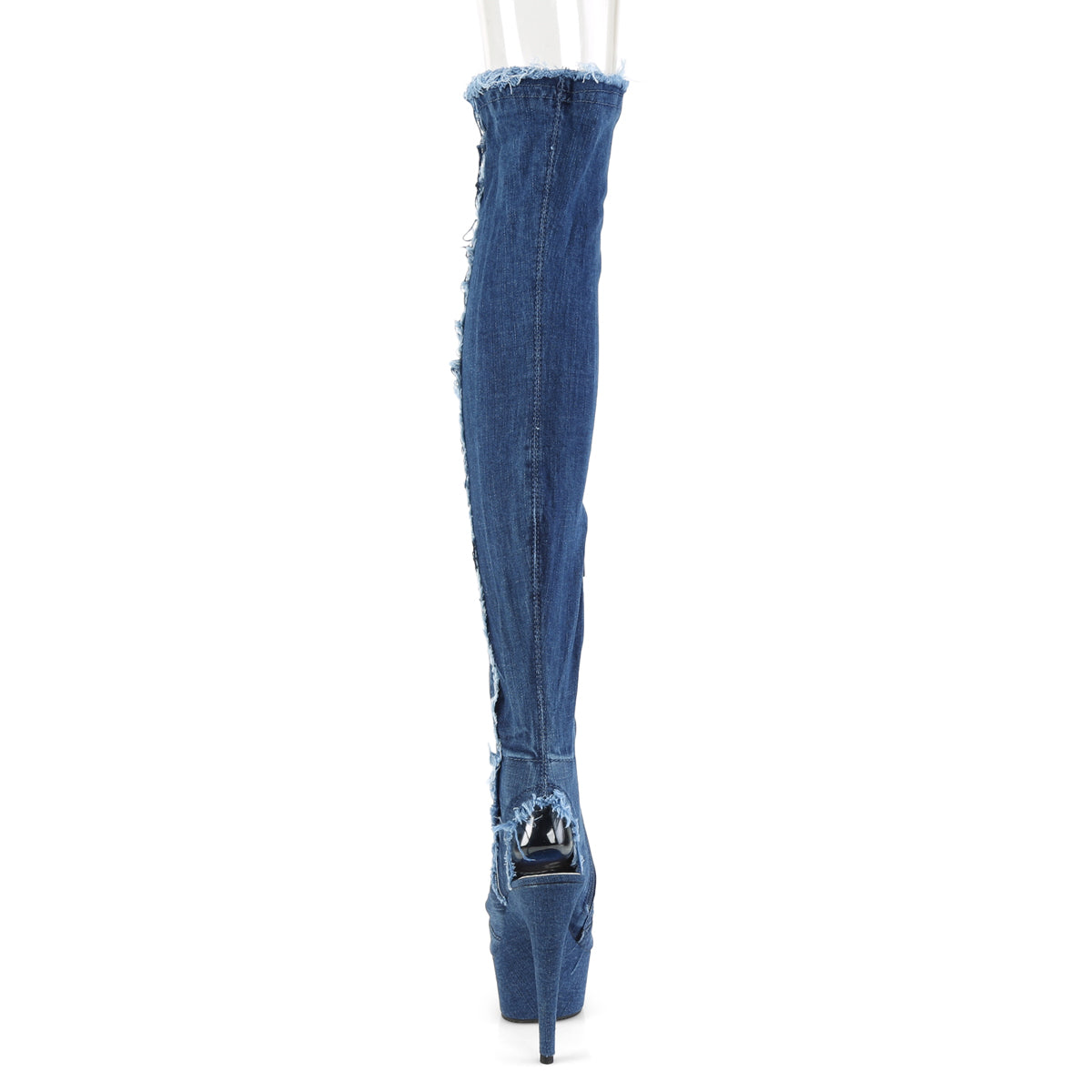 *6" Heel, 1 3/4 PF Open Heel/Toe Thigh High Boot, Side Zip (Pleaser DEL3030/DMFA/M)