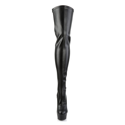 6" Heel, 1 3/4" PF Back Lace Thigh Boot, Side Zip (Pleaser DEL3063/B/M)