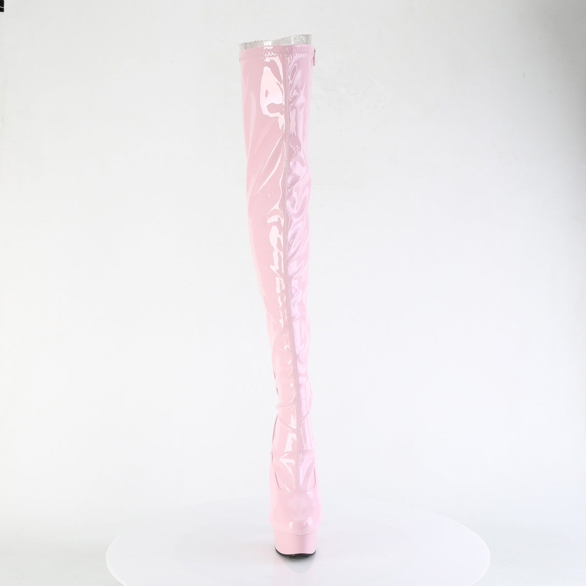 6" Heel, 1 3/4" PF Back Lace Thigh Boot, Side Zip (Pleaser DEL3063/B/M)