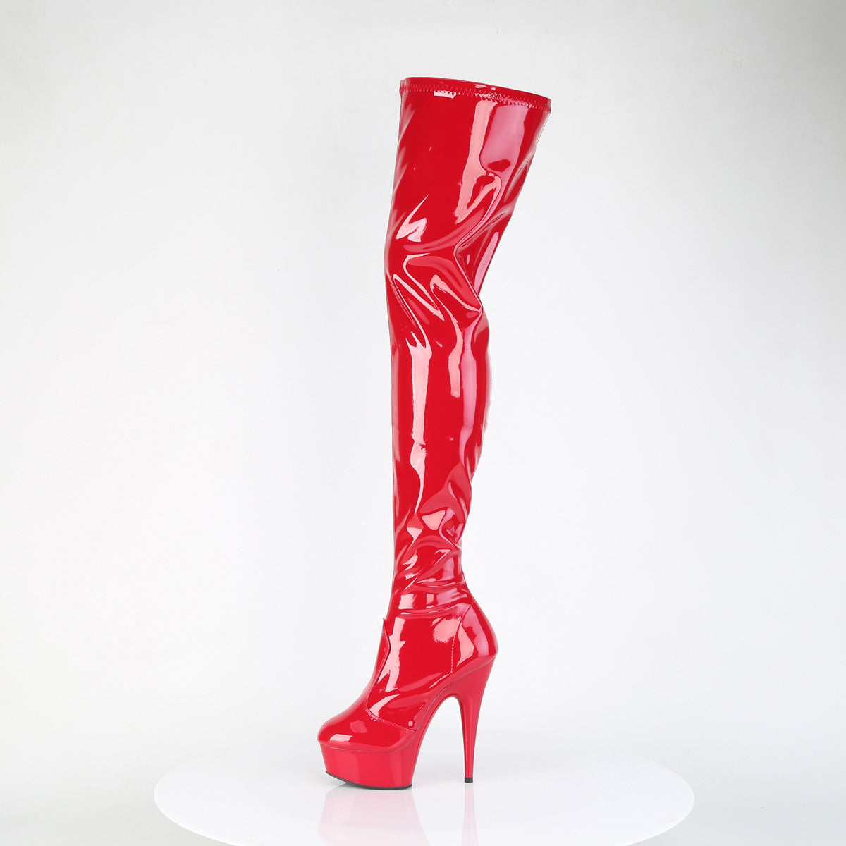 *6" Heel, 1 3/4" PF Stretch Crotch Boot, Size Zip (Pleaser DEL4000/B/M)