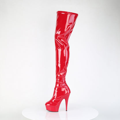 *6" Heel, 1 3/4" PF Stretch Crotch Boot, Size Zip (Pleaser DEL4000/B/M)