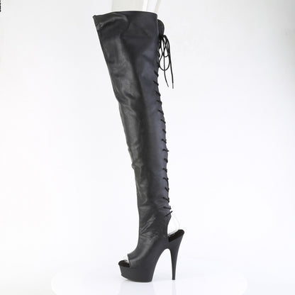 *6" Heel, 1 3/4" PF Back Lace Crotch Boot, Side Zip (Pleaser DEL4019/BPU/M)