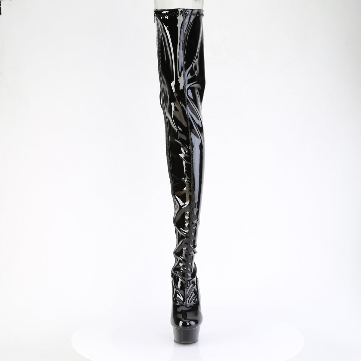 *6" Heel, 1 3/4" PF Back Lace Stretch Crotch Boot, Side Zip (Pleaser DEL4063/B/M)