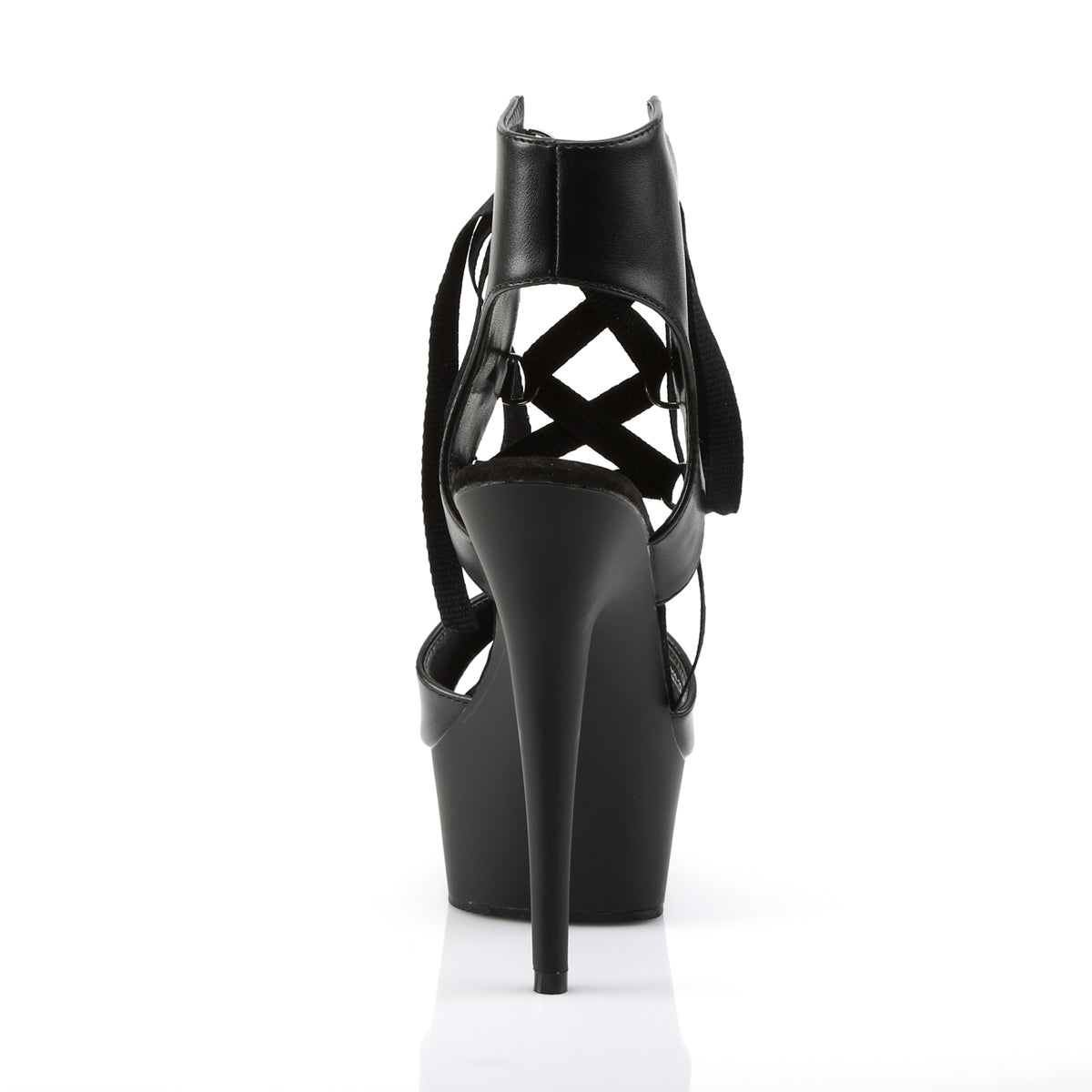 6" Heel, 1 3/4" PF Front Lace-Up Ankle High Sandal (Pleaser DEL600-14/BPU/M)