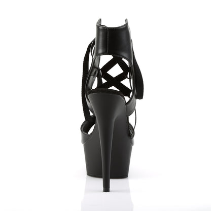 6" Heel, 1 3/4" PF Front Lace-Up Ankle High Sandal (Pleaser DEL600-14/BPU/M)