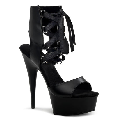 6" Heel, 1 3/4" PF Front Lace-Up Ankle High Sandal (Pleaser DEL600-14/BPU/M)