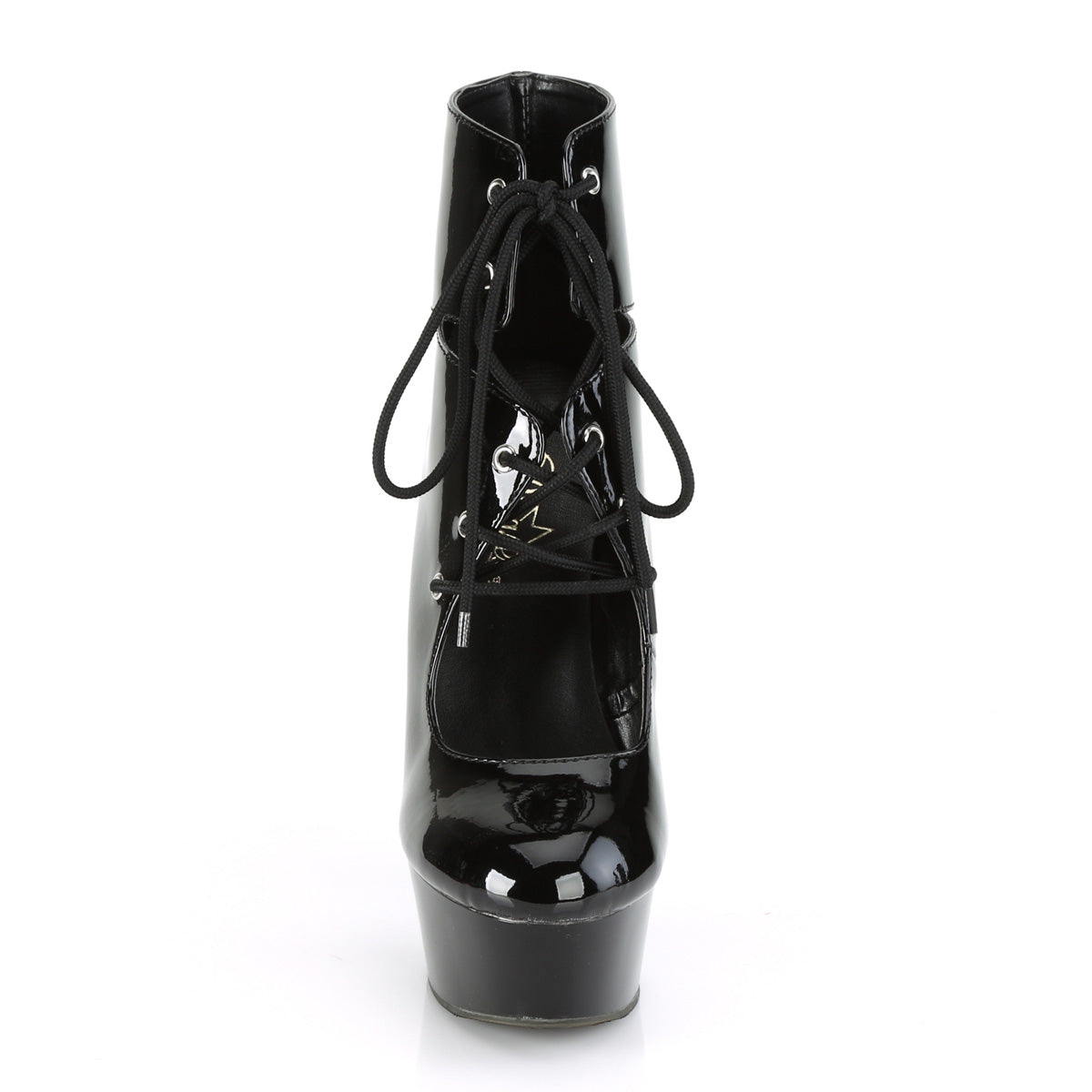 6" Heel, 1 3/4" PF Lace-Up Front Ankle Bootie (Pleaser DEL600-22/B/M)