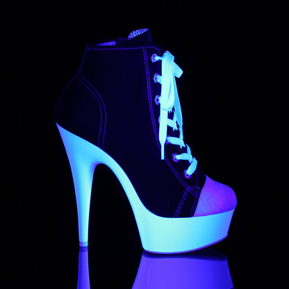 6" Heel, 1 3/4" P/F Sneaker, Side Zip (Pleaser DEL600SK-02/BCA/NW)