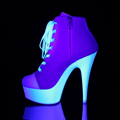 6" Heel, 1 3/4" P/F Sneaker, Side Zip (Pleaser DEL600SK-02/BCA/NW)