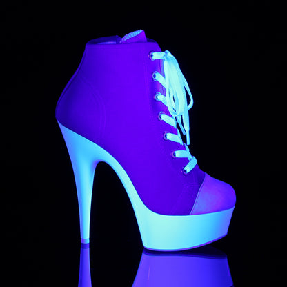 6" Heel, 1 3/4" P/F Sneaker, Side Zip (Pleaser DEL600SK-02/BCA/NW)