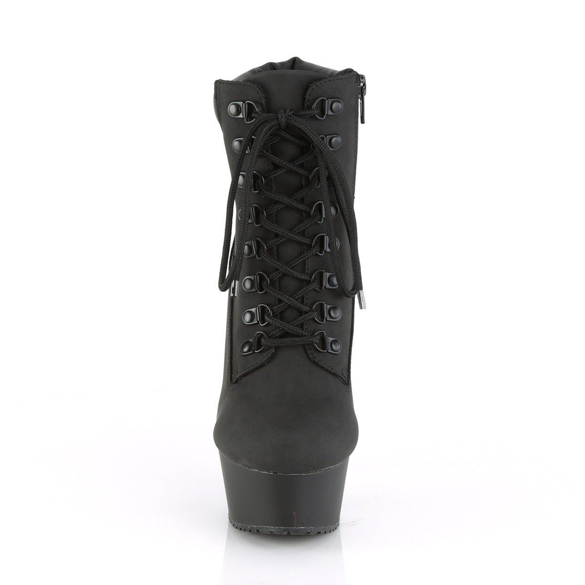 *6" Heel, 1 3/4" PF Lace-up Front Bootie, Side Zip (Pleaser DEL600TL-02/BNB/M)