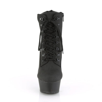 *6" Heel, 1 3/4" PF Lace-up Front Bootie, Side Zip (Pleaser DEL600TL-02/BNB/M)