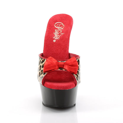 6" Heel, 1 3/4" PF Two Tone Slide W/ Bow (Pleaser DEL601-6/TLPPU/B)