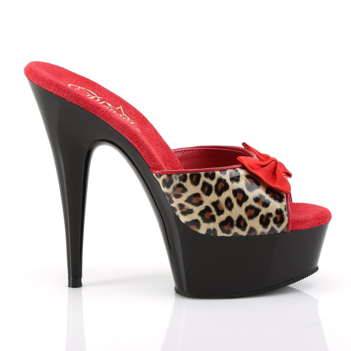 6" Heel, 1 3/4" PF Two Tone Slide W/ Bow (Pleaser DEL601-6/TLPPU/B)