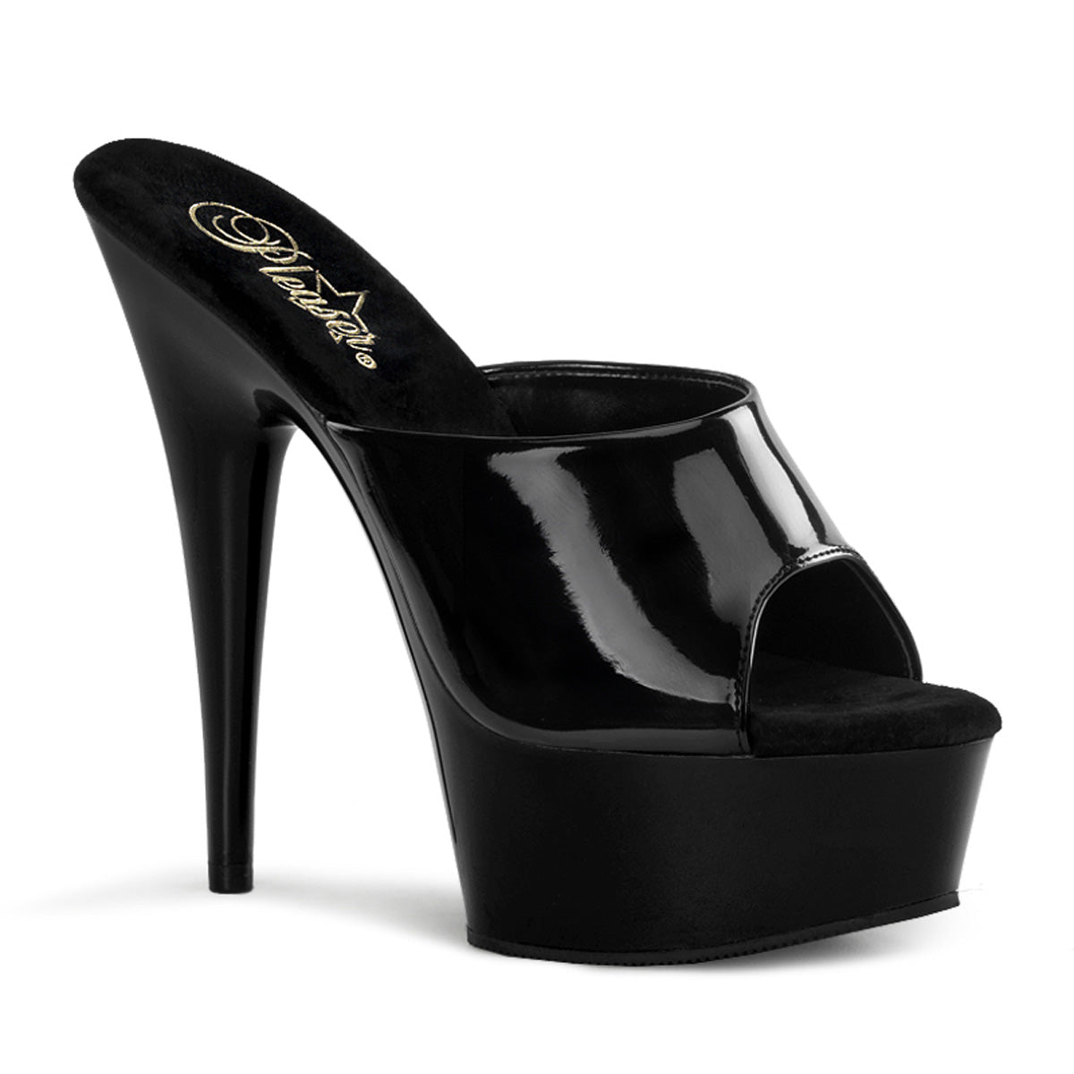 6" Heel, 1 3/4" Platform Peep Toe Slide (Pleaser DEL601/B/M)