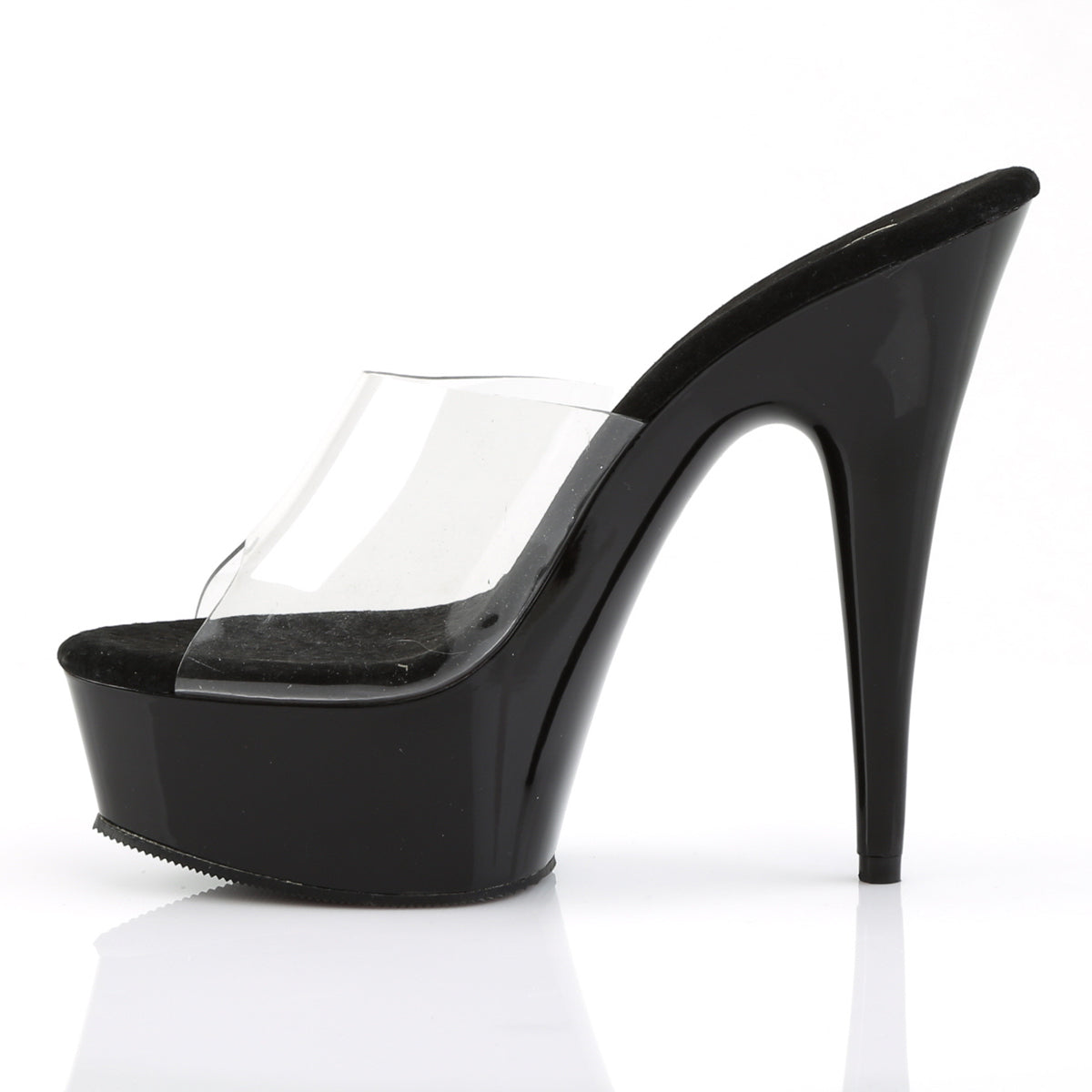 6" Heel, 1 3/4" Platform Peep Toe Slide (Pleaser DEL601/B/M)