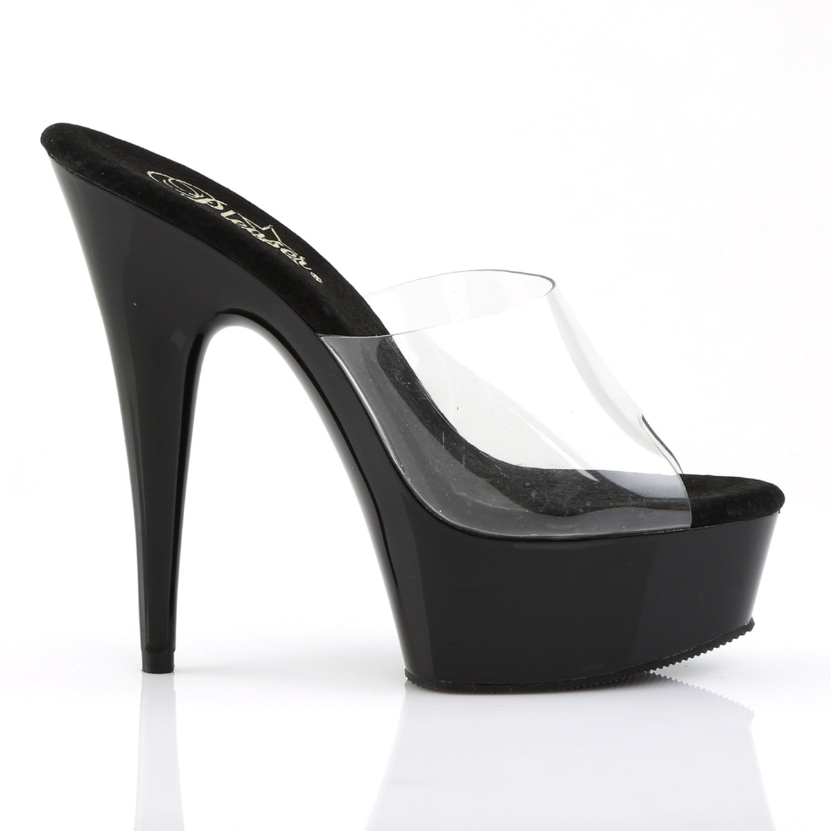 6" Heel, 1 3/4" Platform Peep Toe Slide (Pleaser DEL601/B/M)