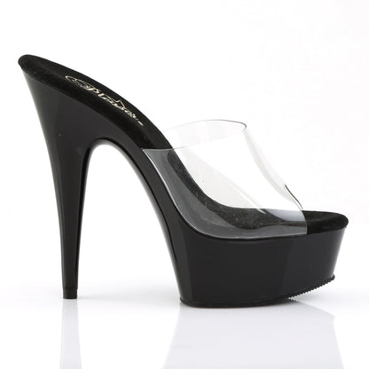 6" Heel, 1 3/4" Platform Peep Toe Slide (Pleaser DEL601/B/M)