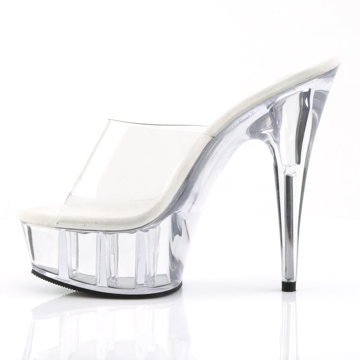 6" Heel, 1 3/4" Platform Peep Toe Slide (Pleaser DEL601/B/M)