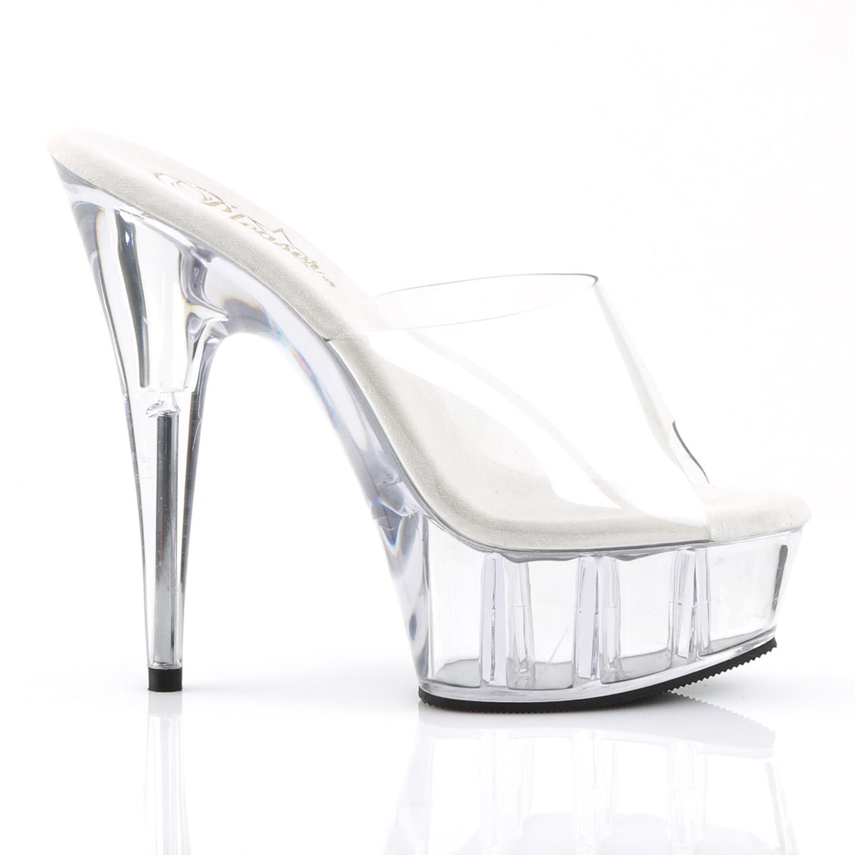 6" Heel, 1 3/4" Platform Peep Toe Slide (Pleaser DEL601/B/M)