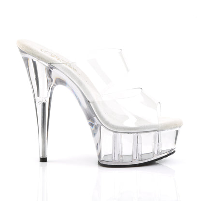 6" Heel, 1 3/4" PF Two-Band PF Slide (Pleaser DEL602/C/M)