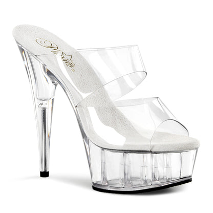 6" Heel, 1 3/4" PF Two-Band PF Slide (Pleaser DEL602/C/M)
