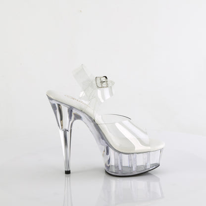 6" Heel, 1 3/4" PF Smooth Insole Ankle Strap Sandal (Pleaser DEL608VL/C/M)