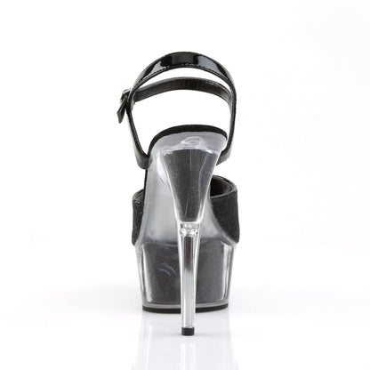 *6" Heel, 1 3/4" Glitter-filled PF Ankle Strap Sandal (Pleaser DEL609-5G/B/M)