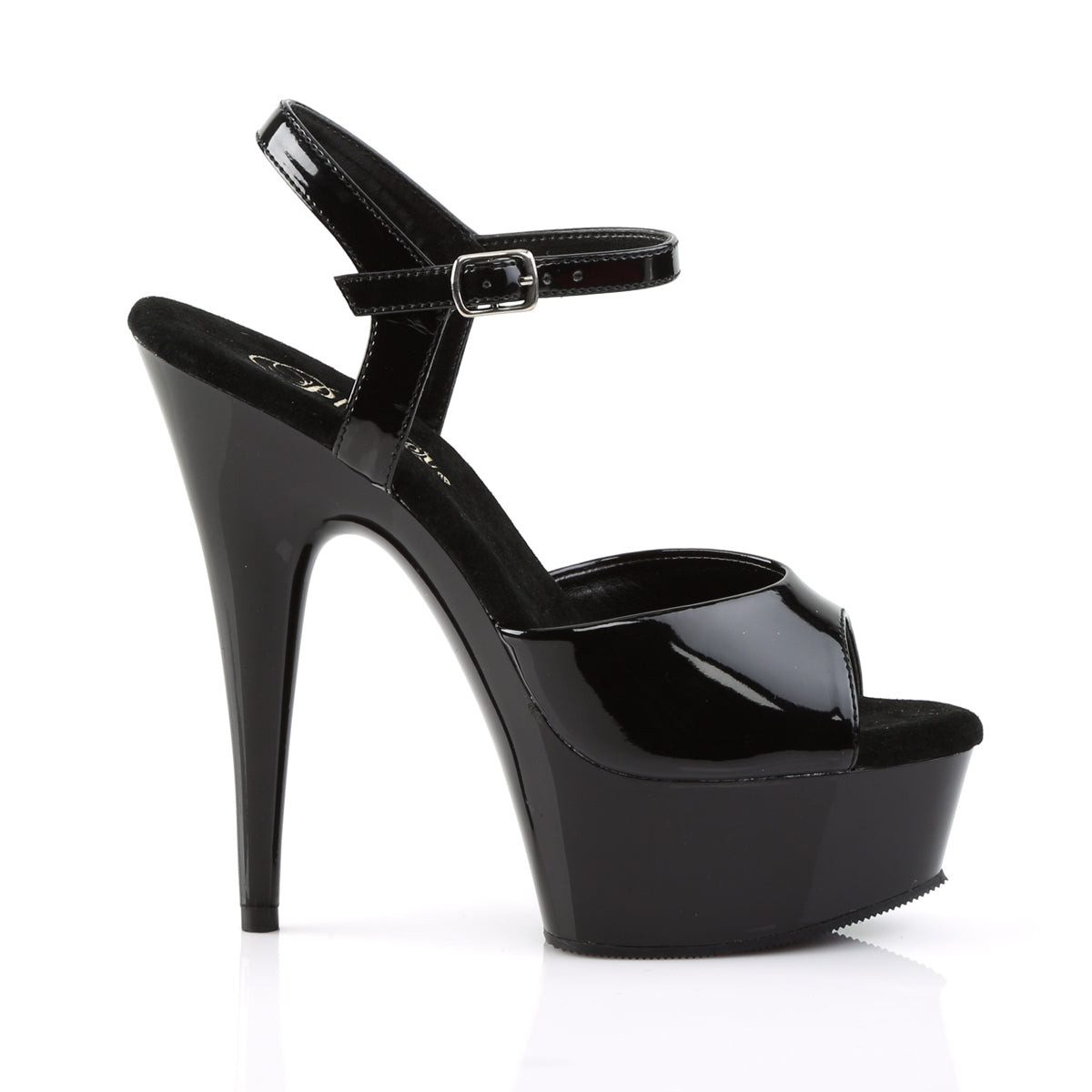 6" Heel, 1 3/4" PF Ankle Strap Sandal (Pleaser DEL609/B/M)