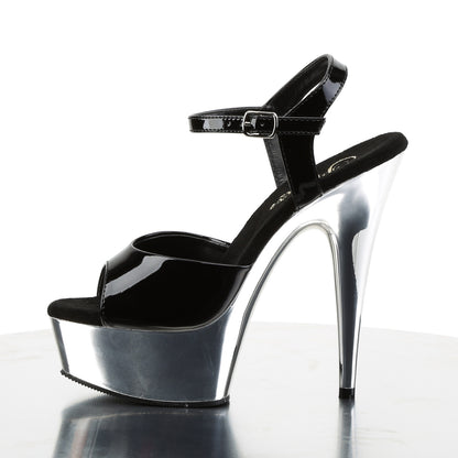 6" Heel, 1 3/4" PF Ankle Strap Sandal (Pleaser DEL609/B/M)