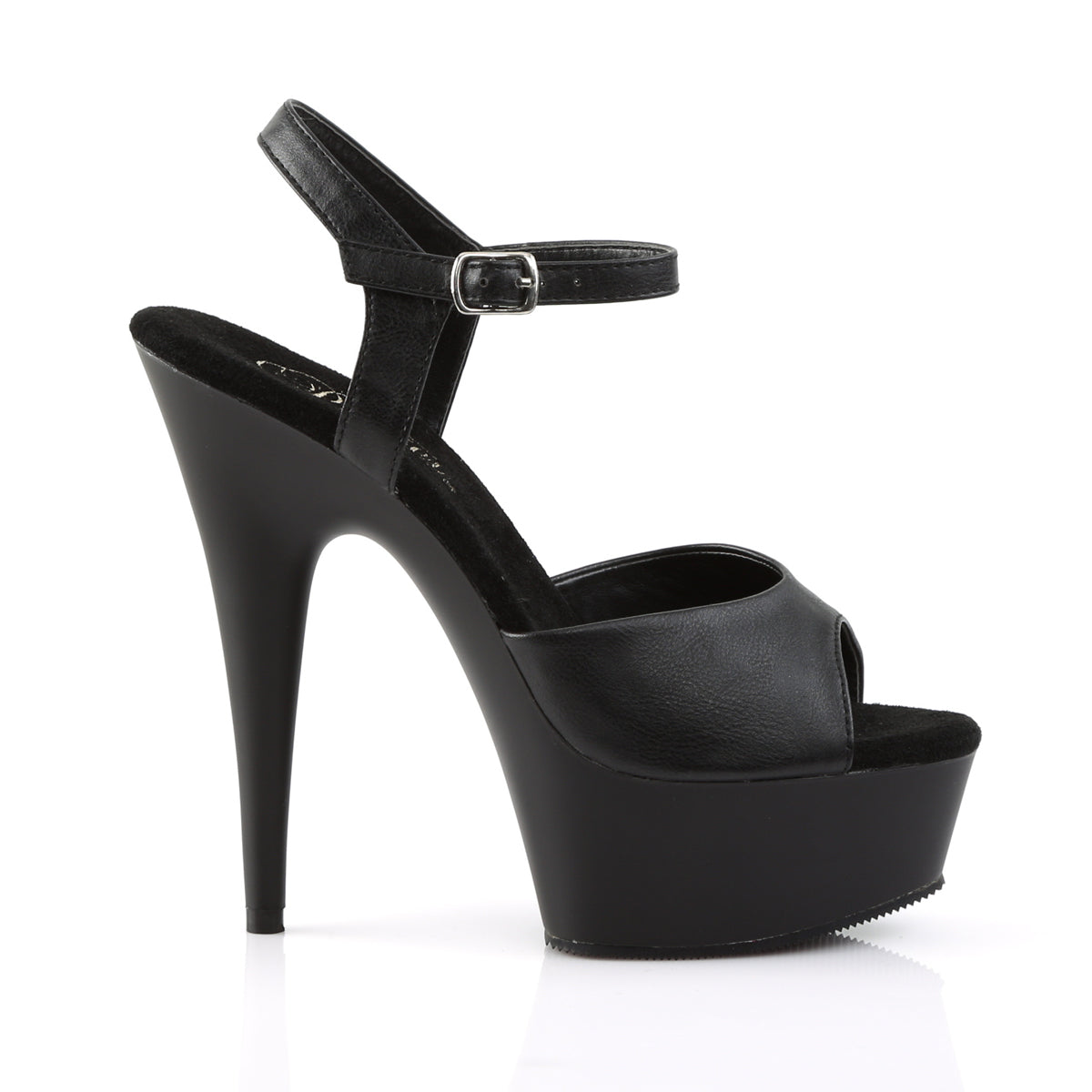 6" Heel, 1 3/4" PF Ankle Strap Sandal (Pleaser DEL609/B/M)