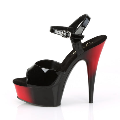 6" Heel, 1 3/4" PF Two Tone Ankle Strap Sandal (Pleaser DEL609BR/B/R-B)