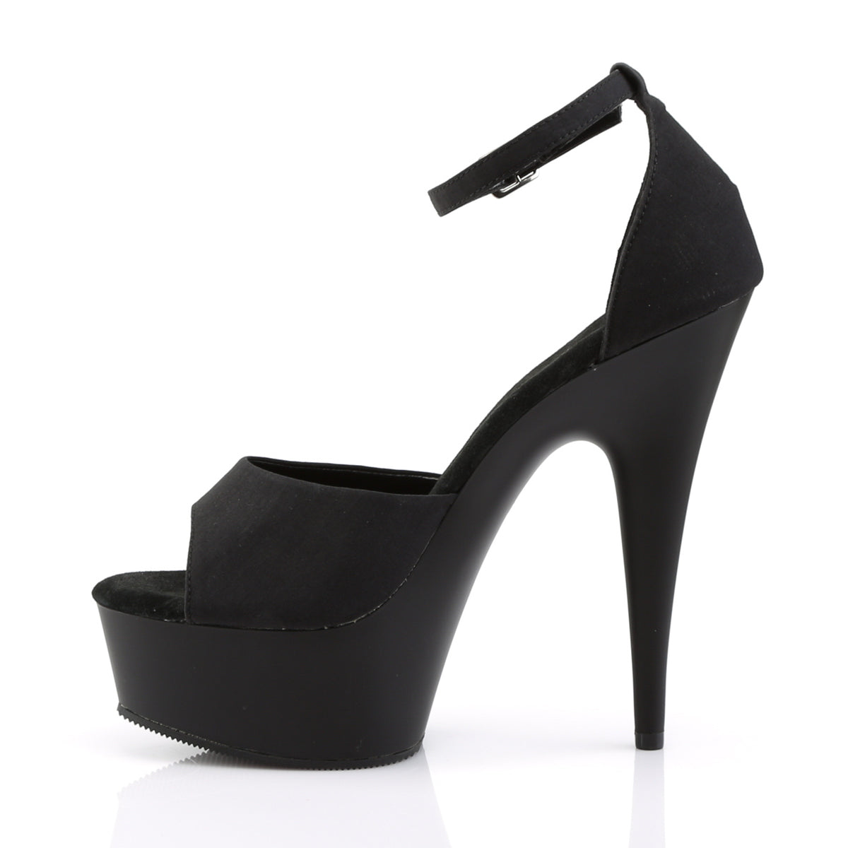*6" Heel, 1 3/4" PF Close Back Ankle Strap D' Orsay Sandal (Pleaser DEL618PS/BPS/M)