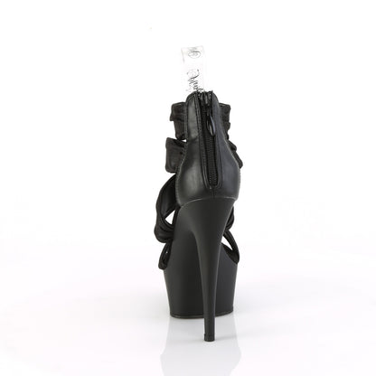 6" Heel, 1 3/4" PF Ruched Ankle Strap Sandal, Back Zip (Pleaser DEL620/BPUFA/M)