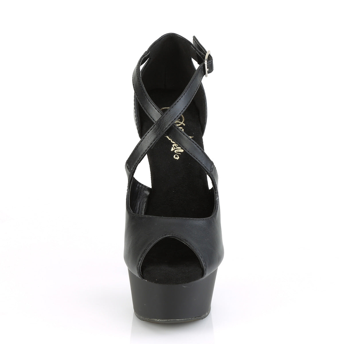 *6" Heel, 1 3/4" PF Peep Toe Criss Cross Sandal (Pleaser DEL621/BPU/M)