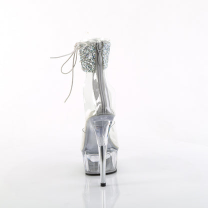 *6" Heel, 1 3/4" PF RS Ankle Cuff Sandal, Back Zip (Pleaser DEL624RS-02/C-SRS/C)