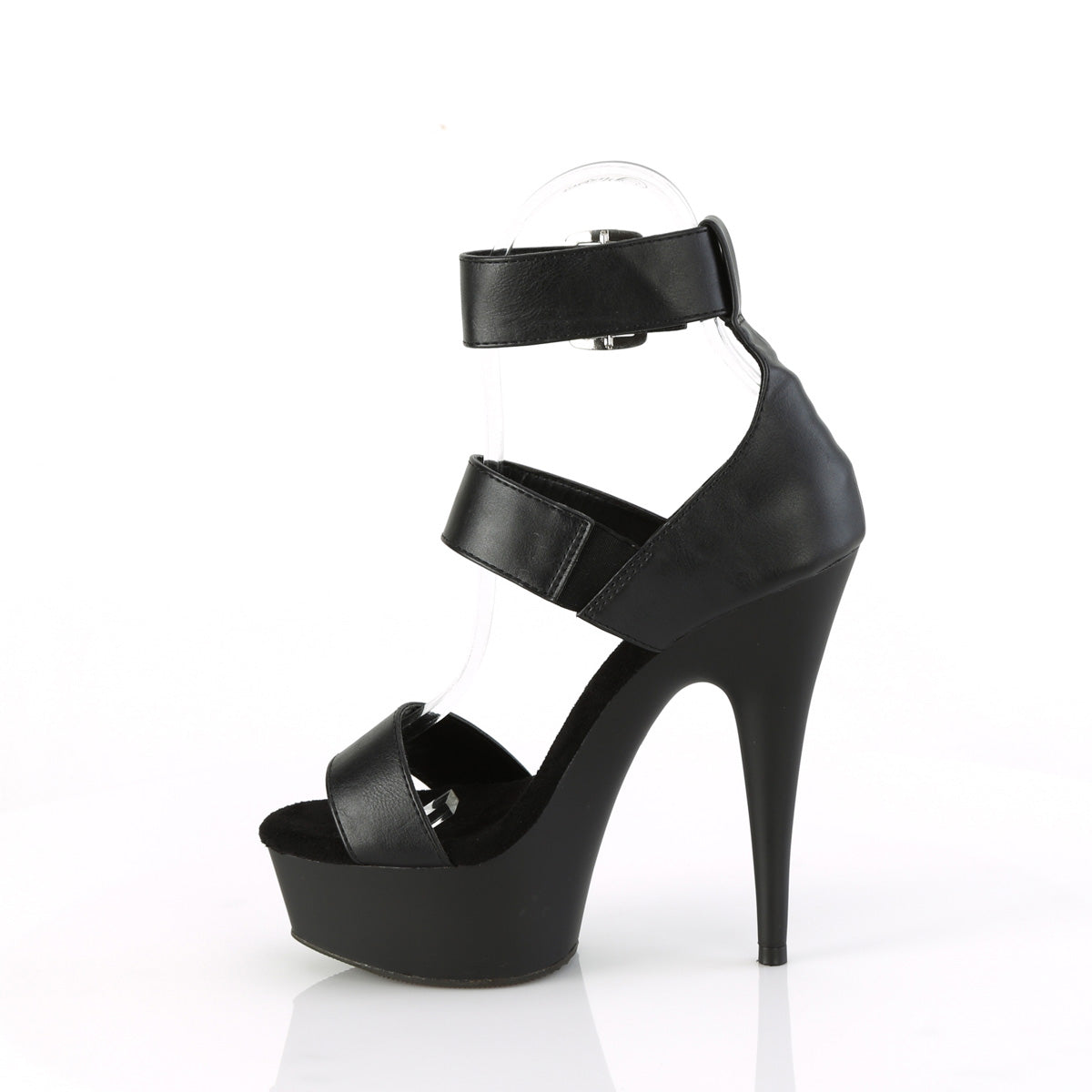 *6" Heel,1 3/4" PF Close Back Triple Band Ankle Strap Sandal (Pleaser DEL629/BPU/M)