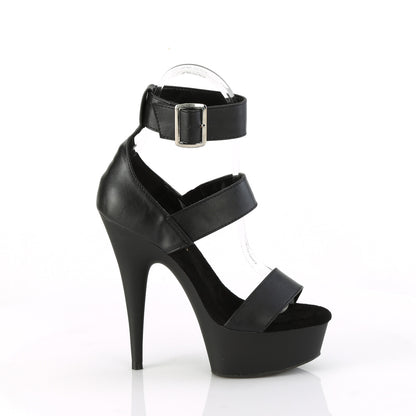 *6" Heel,1 3/4" PF Close Back Triple Band Ankle Strap Sandal (Pleaser DEL629/BPU/M)