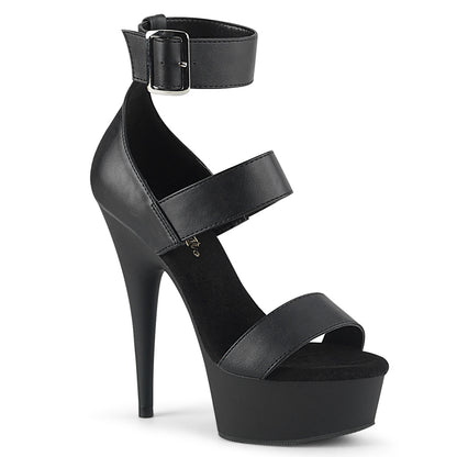 *6" Heel,1 3/4" PF Close Back Triple Band Ankle Strap Sandal (Pleaser DEL629/BPU/M)