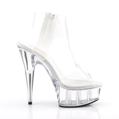 *6" Heel, 1 3/4" PF T-Strap Bootie Sandal, Back Zip (Pleaser DEL633/C/M)
