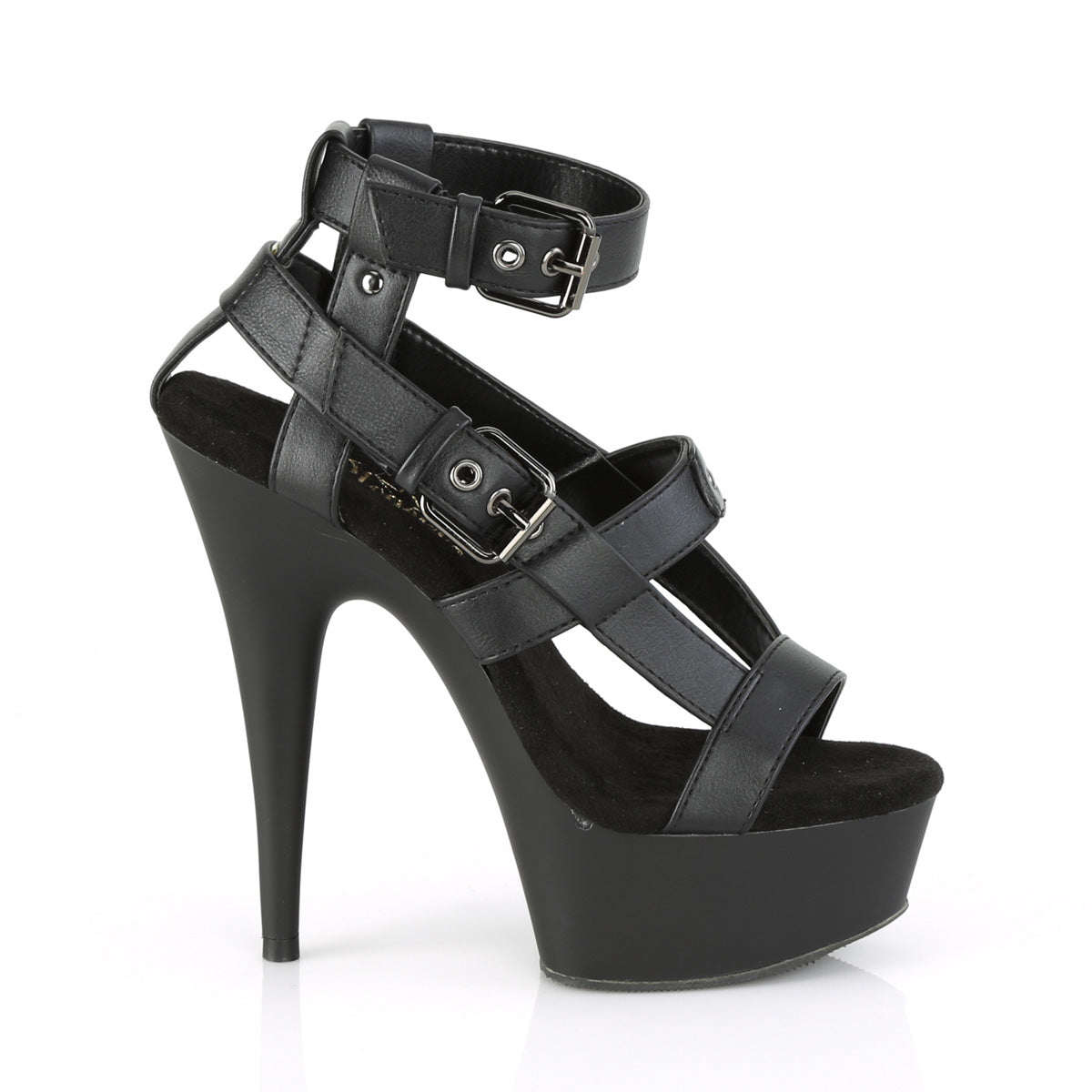*6" Heel, 1 3/4" PF Gladiator Sandal (Pleaser DEL637/BPU/M)