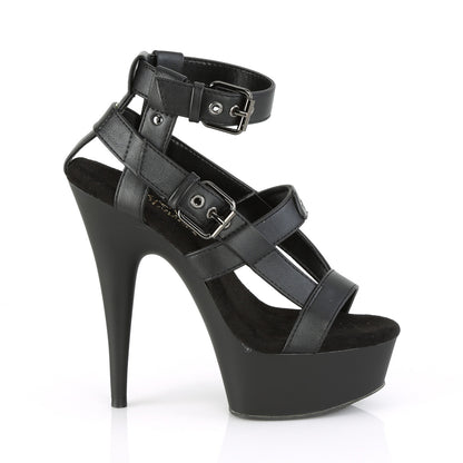 *6" Heel, 1 3/4" PF Gladiator Sandal (Pleaser DEL637/BPU/M)